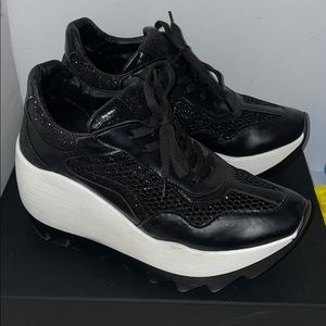 Black sporty sneakers with platform from Turkey
